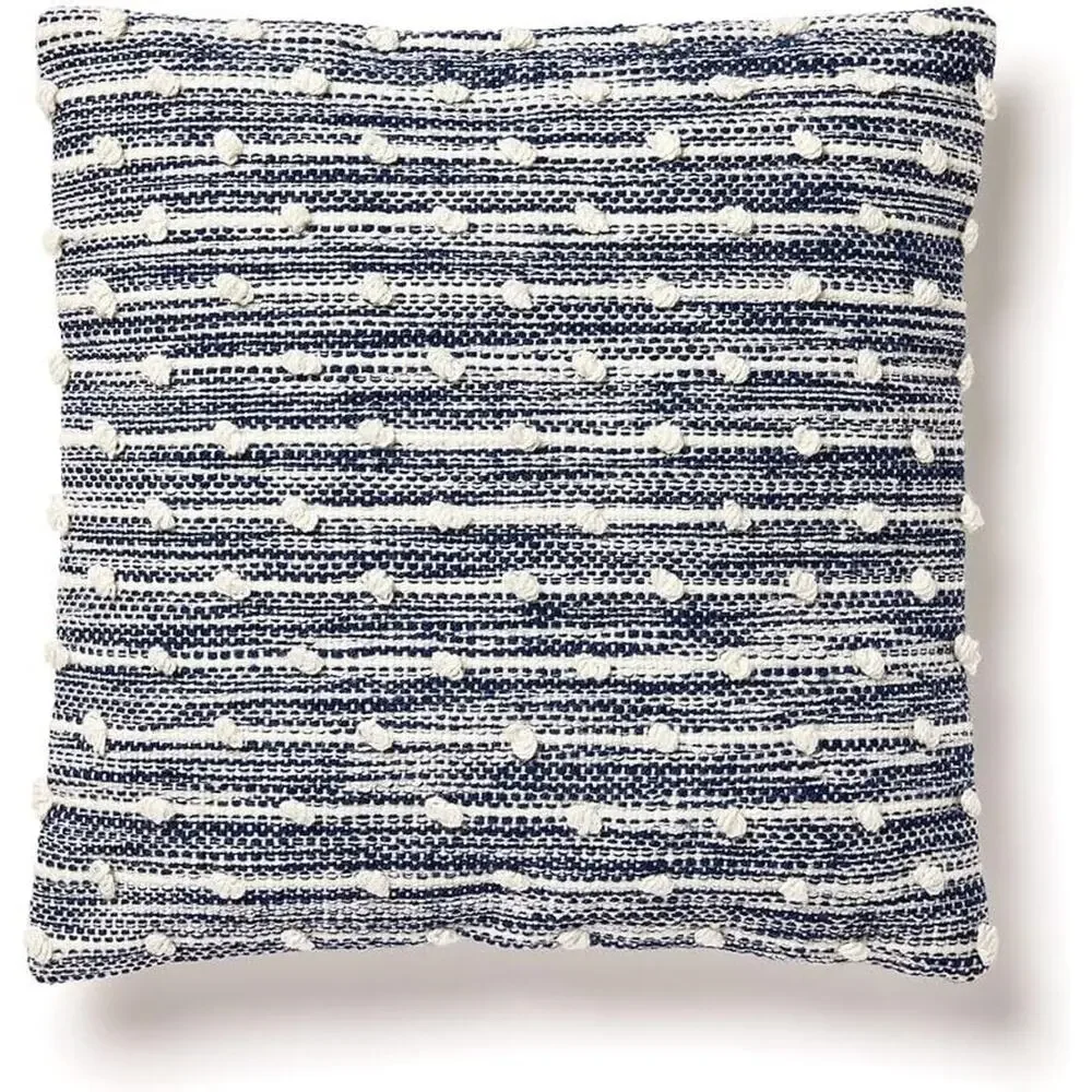 Divine Home Breakers Indoor/Outdoor Accent Throw Pillow, Navy/White 17